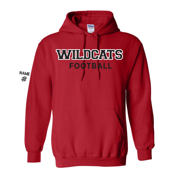 Gildan Unisex Wildcats Football Twill Hoodie Thumbnail