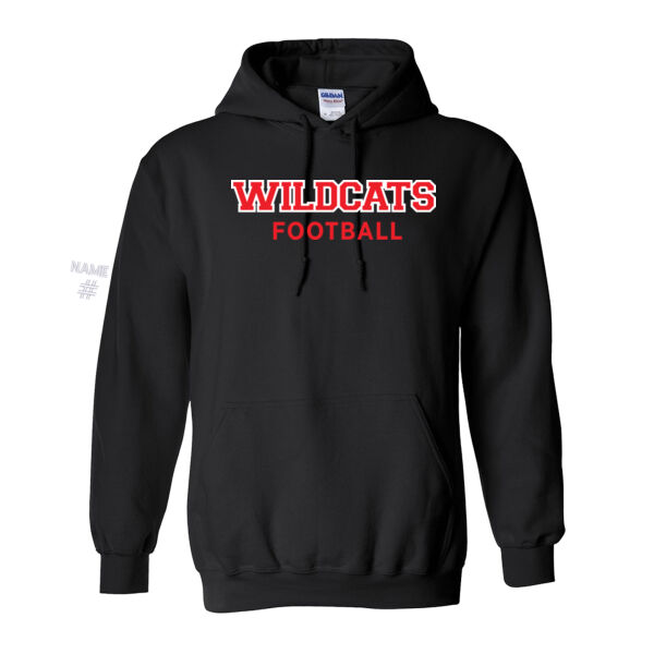 Gildan Unisex Wildcats Football Printed Hoodie Thumbnail