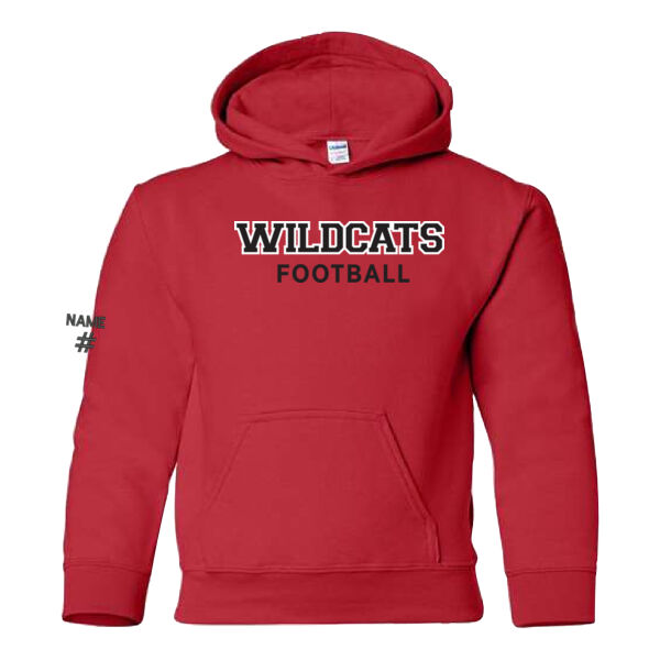 Gildan Youth Wildcats Football Twill Hoodie Thumbnail
