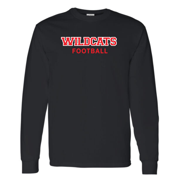 Gildan Unisex Wildcats Football Printed Long Sleeve Thumbnail