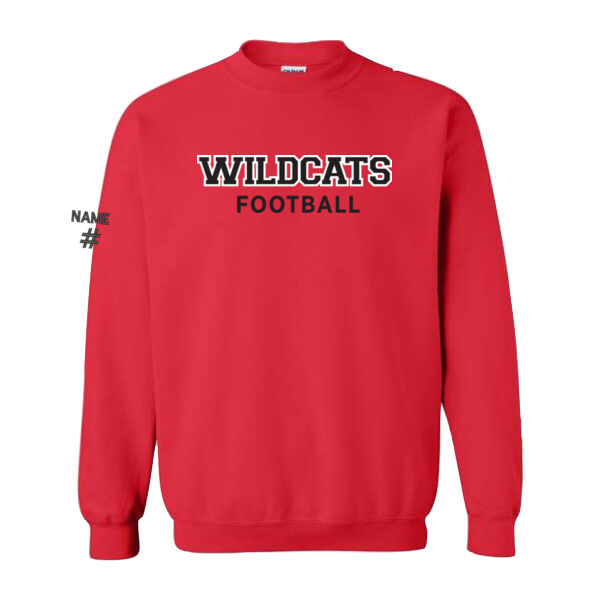 Gildan Unisex Wildcats Football Printed Crewneck Thumbnail