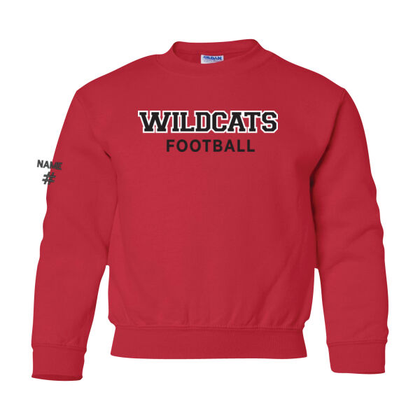 Gildan Youth Wildcats Football Twill Crewneck Thumbnail